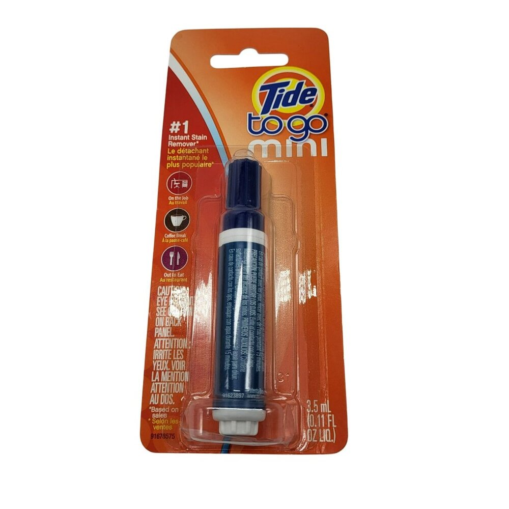 Tide To Go Mini Instant Stain Remover Pen Laundry 3.5ml 0.11 Fl Oz White Blue